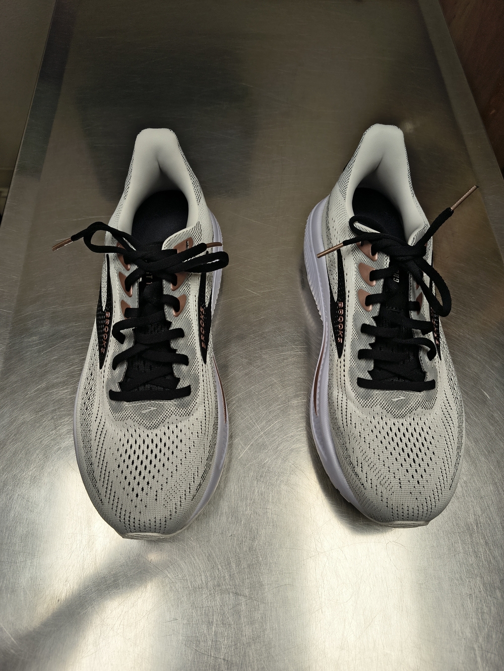 Brooks Women's Athletic Running Shoes - White with Black and Rose Accents